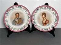 Lot of two hand painted Limoge plates