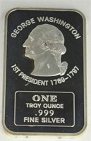 GEORGE WASHINGTON  BULLION BAR 1 TROY OUNCE