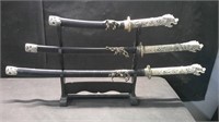 3 PIECE KATANA SWORD WITH DISPLAY