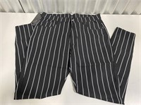 Woman's Fit Pants Size 36 Black White Striped