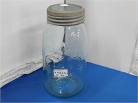 CROWN GLASS JAR WITH LID