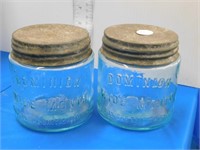 2 DOMINION JARS WITH LIDS - WIDEMOUTH