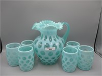 Fenton aqua opal Coin Spot 7pc water set