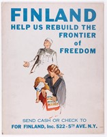 WWII FINLAND HELP REBUILD POSTER