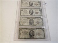 Lot of 4 Pennsylvania National Currency Notes