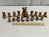 17 Assorted Homco Teddy Bear Figures