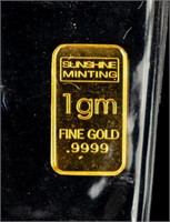 Coin1 Gram .9999 Fine Gold Sunshine Mint