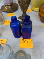 Pair of Cobalt Ink Bottles