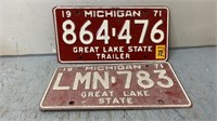 1971 Trailer & Car Plates