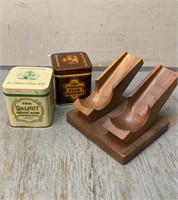Pipe Rest & Tobacco Tins