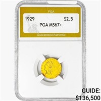 1929 $2.50 Gold Quarter Eagle PGA MS67+