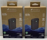 Lot of 2 Nimble 18W 10000mAh Power Banks - NEW