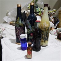 Collection Of Coloured & Painted Bottles