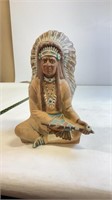 Sitting Native American Man Statue