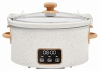 C1595  Pioneer Woman 6 QT Slow Cooker, Linen Speck