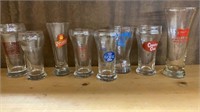 8 DIFFERENT BRANDS OF BEER GLASSES