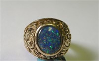 10k gold & opal ring, size 10, 11 gms