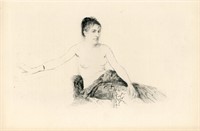 Giuseppe de Nittis original etching "Femme assise
