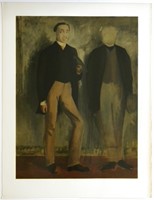 Edgar Degas lithograph "Deux hommes en pied"