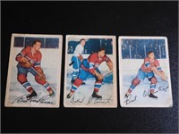 3 1953 54 Parkhurst Hockey Cards Montreal