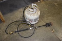 Propane gas torch with 20lb tank; as is