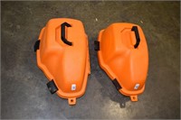 2 Stihl medium chain saw cases and blade covers; a