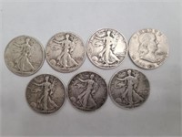 Mostly silver lot 7 half dollars 1937-1962