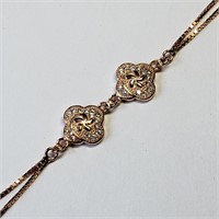 $200, Rose Gold Plated S.Silver CZs Bracelet
