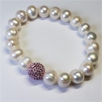 $120, Freshwater Pearls Stretchable bracelet with