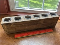 Chunky wooden farmhouse candle holder