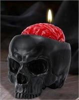 $23 GAVIA Brain Candle Skull Holder Black