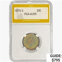 1875-S Twenty Cent Piece PGA AU55
