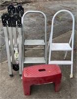 Estway 12’ ladder & 3 stools,