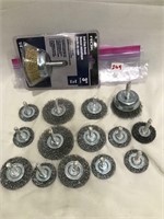 Wire Wheel/Cup Brush, Various Sizes, 15pc.
