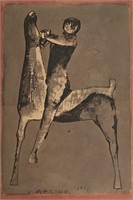 Mid Century Print Marini Horse and Rider