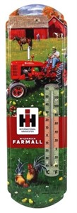 Farm Scene Metal Thermometer Sign