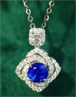 1.45ct Natural Sapphire Pendant 18K Gold