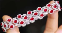 12ct Pigeon Blood Red Ruby Bracelet 18K Gold