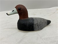Mini Wooden Painted Hand Carved Duck Decoy Signed
