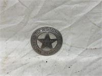 Tombstone Arizona Territory Metal Sheriff Badge