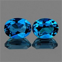 Natural  AAA London Blue Topaz Pair {Flawless-VVS1