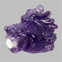 Natural Amethyst & Pearl Hand Carved Dragon