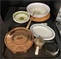 Copper Pot, Pyrex Bradford House Plates.