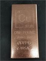 1 Pound bar of fine copper