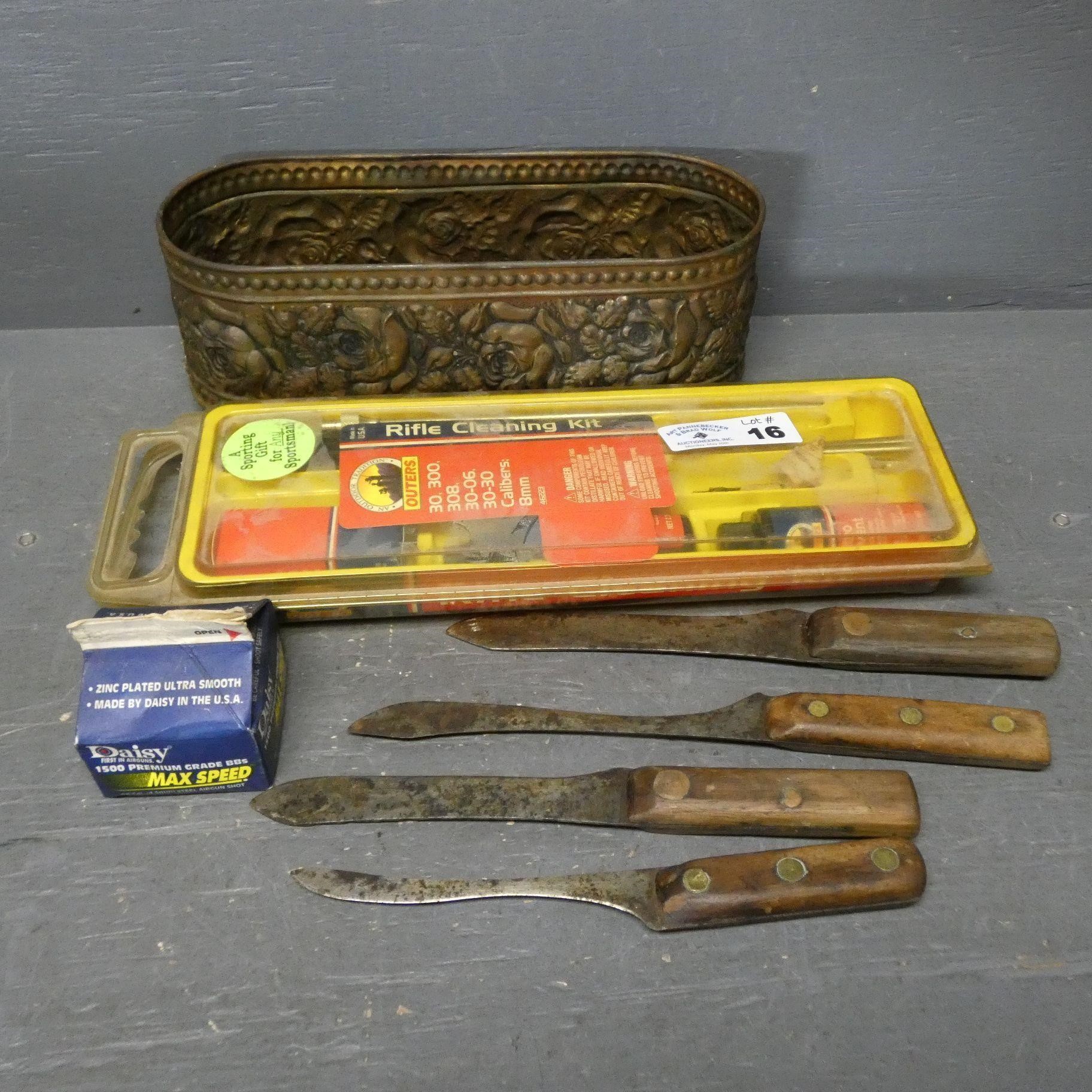 Rifle Cleaning Kit & Assorted Knives