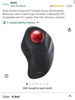 Nulea Wireless Ergonomic Trackball Mouse