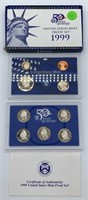 1999 US Mint Proof Set, 9 Coins, Including 5