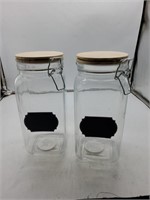 2 glass 54.1 oz glass jars