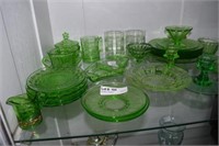 29Pcs Green Assorted Elegant Glassware
