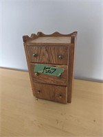 Three-drawer Oak Spice Cabinet